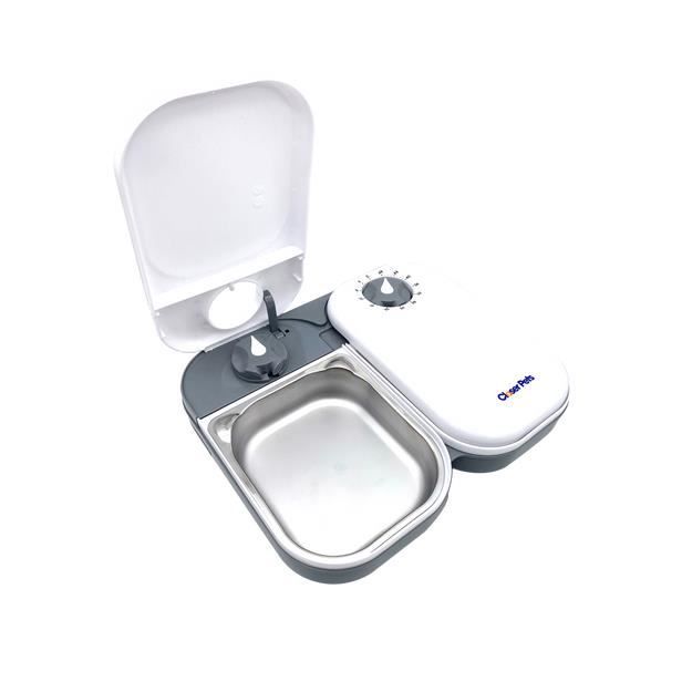Comparer les prix de Closer Pets Mangeoire automatique pour animaux de compagnie à deux repas avec inserts en acier inoxydable (C200)