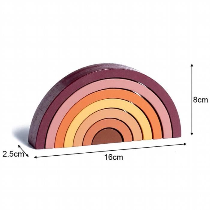Jeu de construction arc-en-ciel en bois - 38 pièces dès 3 ans GOKI | Les