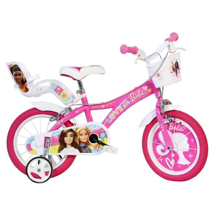 Velo Enfant 14 BARBIE 4 a 6 Ans Rose Cdiscount Sport