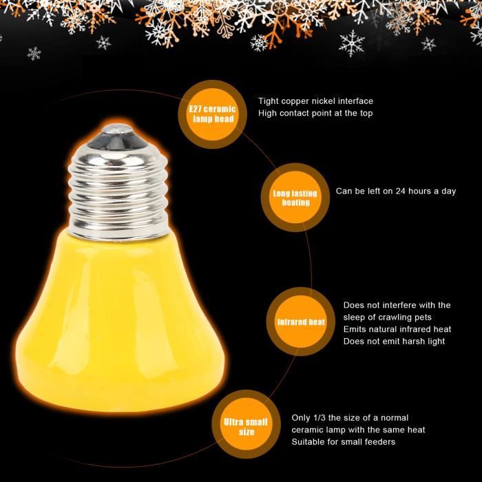 Mini-chauffage Céramique, Ampoule Chauffante Pour Reptiles, Chauffage