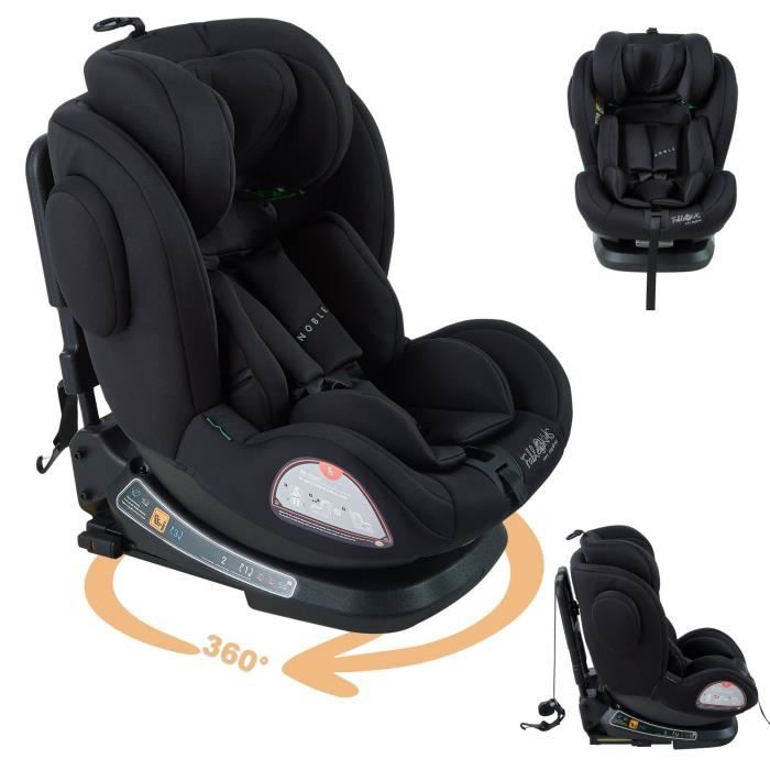 FableKids Siège auto pour enfants avec Isofix | 360° | siège pour enfants | groupe 0/1/2/3 0-36 kg | sécurité à 3 points | Noir