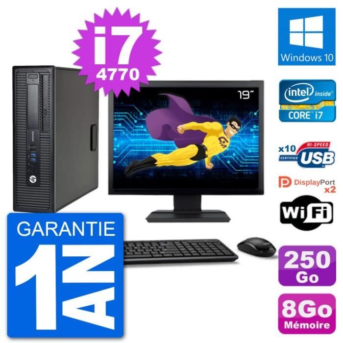 Top achat PC Portable PC HP 800 G1 Ecran 19" Core i7-4770 RAM 8Go Disque 250Go Windows 10 Wifi pas cher