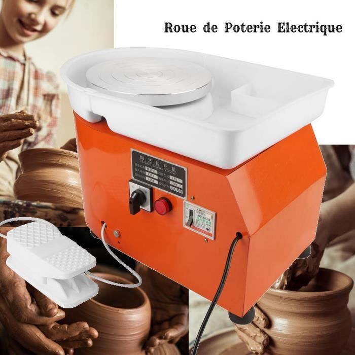 Tour De Potier 350W Pour Adultes & Débutants - Avec Pédale, Bassin Amovible & Kit Outils - Vitesse 0-300 Tr/min, Rotation Bidirectionnelle - 4