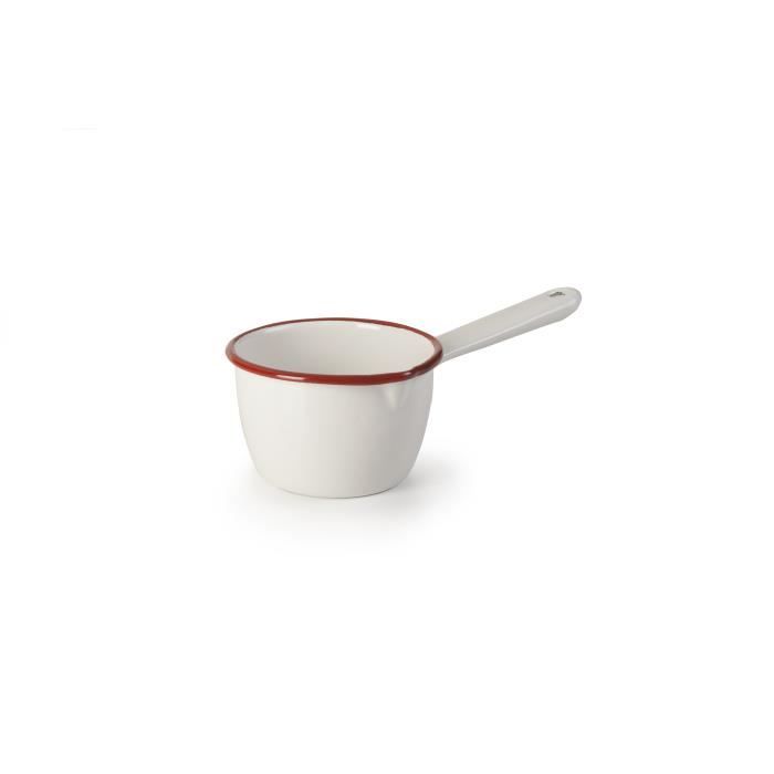 ibili 909210 casserole avec bec verseur, acier, blanc/rouge, 10 cm, 26 x 12 x 7 cm