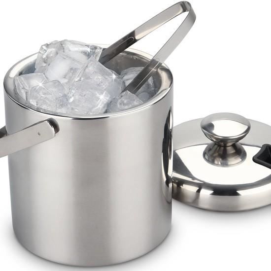 GPQFXSHZ Grand Refroidisseur de Boissons/Seau à bière Seau à Glace en Acier Inoxydable Tonneau à vin isolé avec poignée en Bois, pour Boissons et fêtes privées Seau à Glace créatif