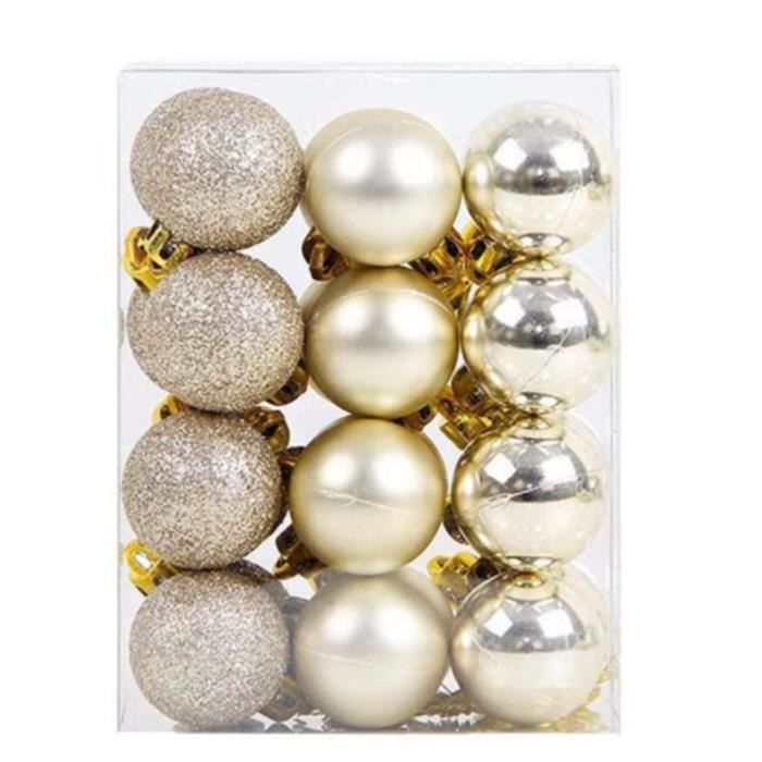 Boules De Noël En Plastique Argenté – Lot De 24 Pièces (4 Cm) – Décorations Sapin Incassables | Décoration Festive | Accrochage Facile - 1