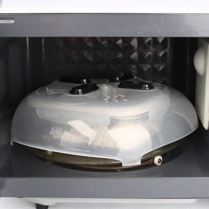 Cloche Micro-Ondes sans BPA,Panier-Filtre Fruits Et Légumes avec Trou De Vapeurpour Fruits Et Légumes HLJS Couvercle pour Micro-Ondes Grande PP Anti-éclaboussures Micro-Onde Plaque,Plastique