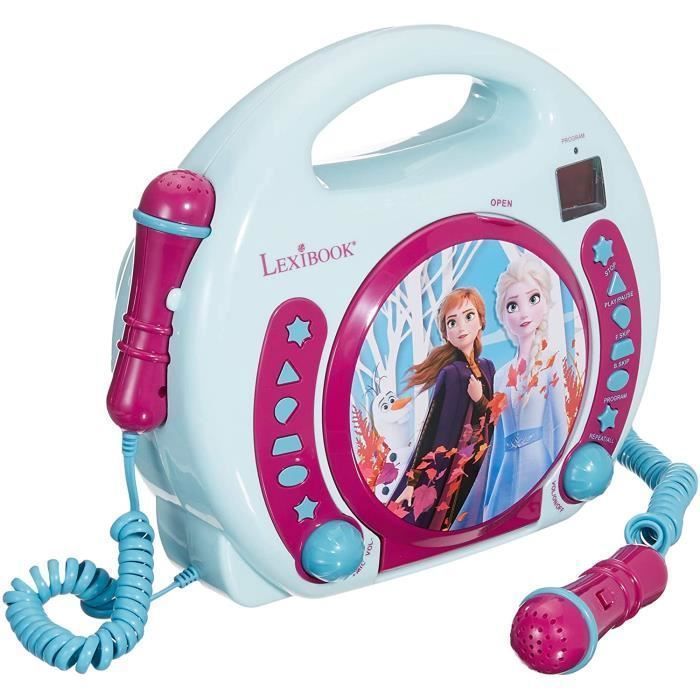 Lecteur CD pour enfant avec 2 microphones à piles La Reine des Neiges Elsa  bleu blanc - Cdiscount Jeux - Jouets