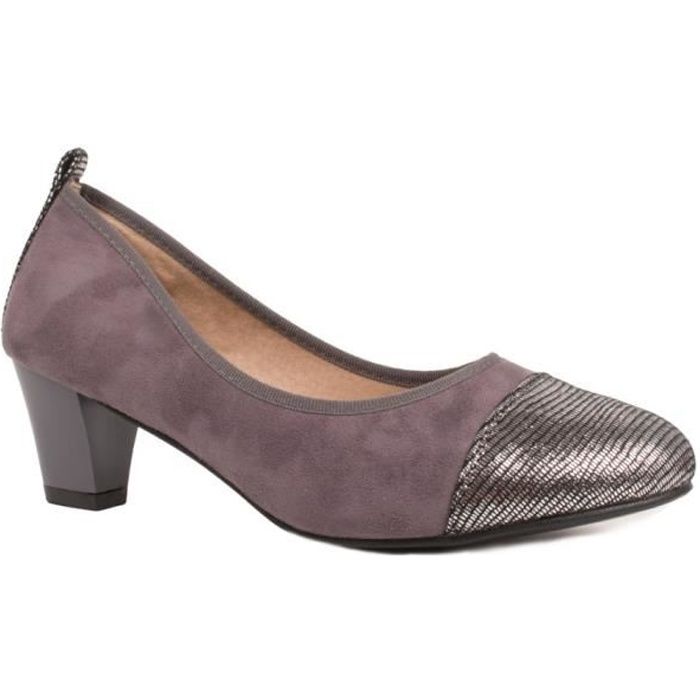 ESCARPINS GRANDES POINTURES FEMME 41,42,43,44 EN SIMILI DAIM GRIS \u0026 PETIT  TALON 6CM AVEC SEMELLE INTÉRIEURE CUIR-44 Gris - Cdiscount