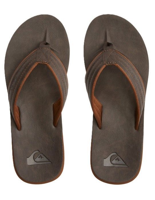 Tongs - Quiksilver Carver Nubuck - Homme - Marron