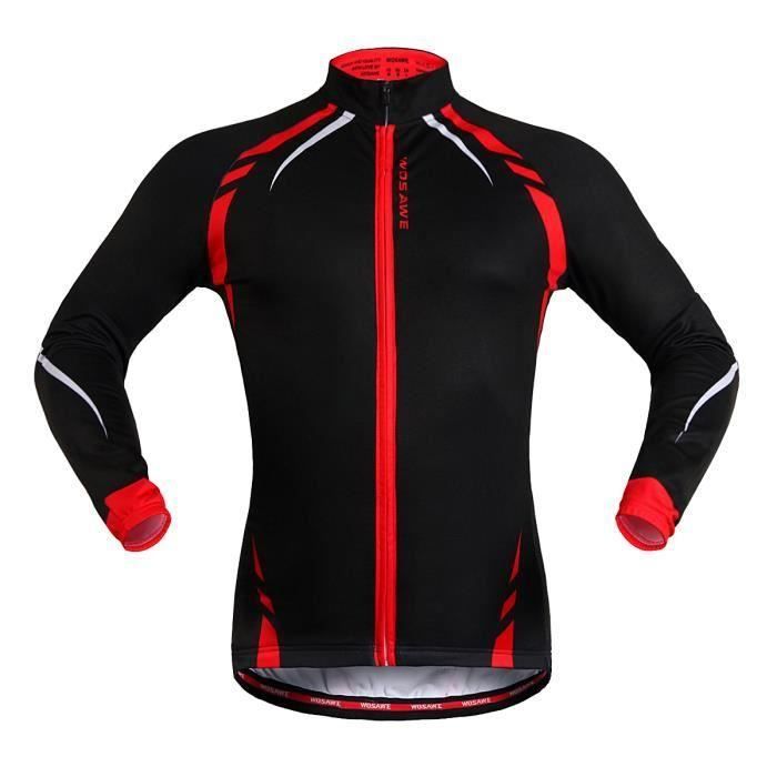 Rough Maillot Cycliste Manche Longue Pour L Hiver Taille Xxl Vetement Cyclisme Homme Veste De Velo Homme Rouge Noir Achat Vente Blouson Manteau De Sport Bientot Le Black Friday Cdiscount