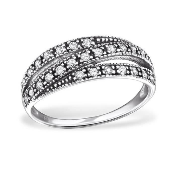 Bague Entrelacement 3 Anneaux Blanc Argent 925 Argente Achat