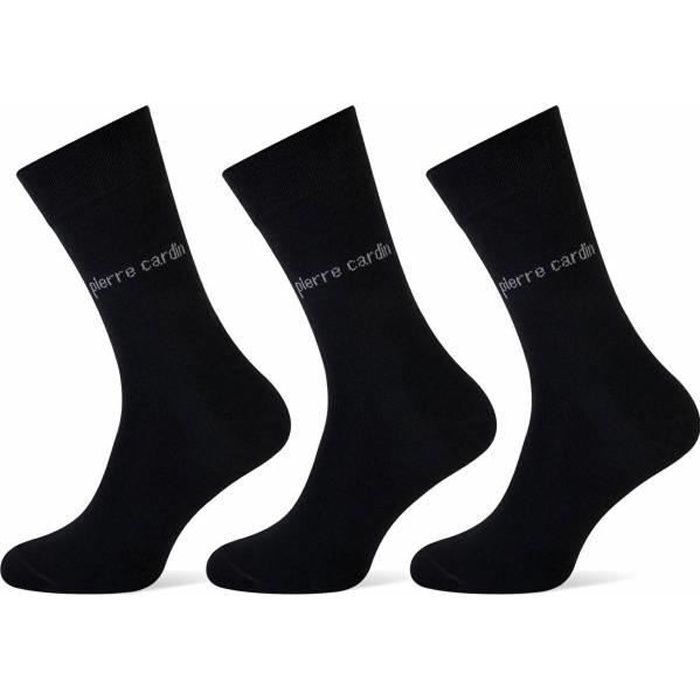 Lot 3 paire de Chaussettes Pierre cardin - chaussettes Homme 43/46 Noir noir  - Cdiscount Prêt-à-Porter