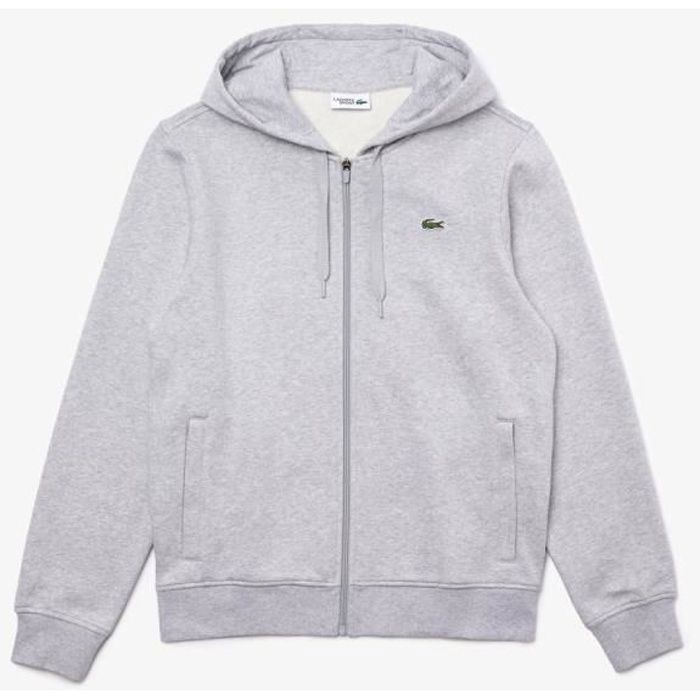 Lacoste Sport Sweatshirt capuche l ger bi mati re Argent chine