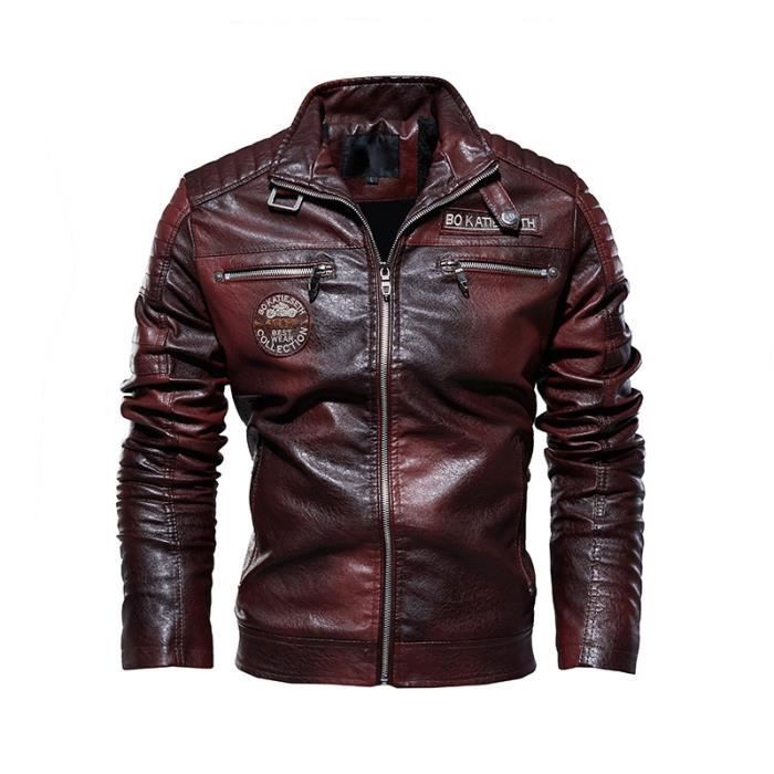 Blouson cuir shop homme cdiscount
