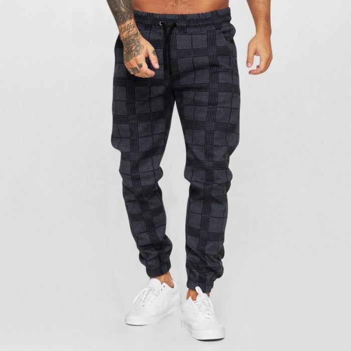Pantalon de jogging Homme Carreaux noir Confortable