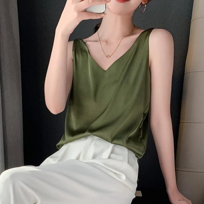 Débardeur soie shop femme