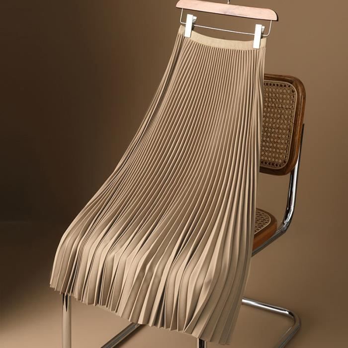 Jupes Femmes - pliss?�es en Satin pour polyvalente - FR34Ch Champagne - Cdiscount Pr??t-?�-Porter