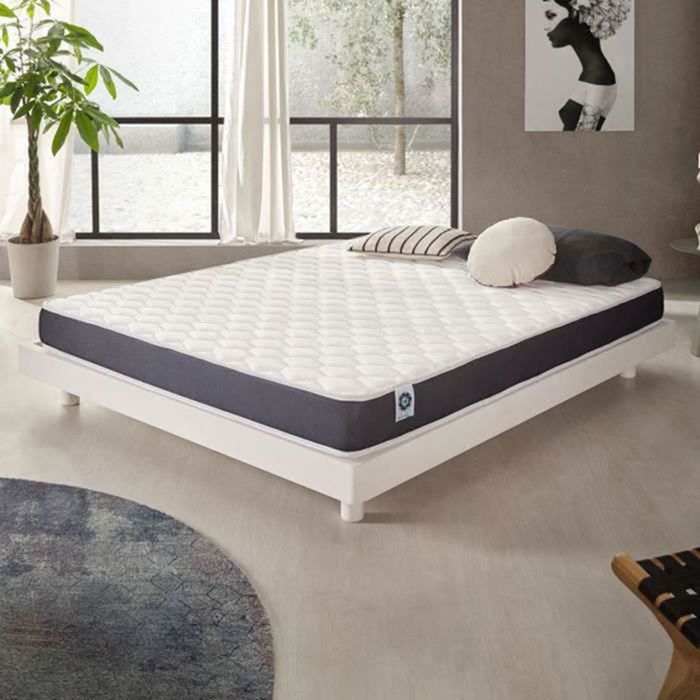 matelas ergolatex 140x190 mousse hr blue latex reversible hypoallergenique aeration optimale 7 zones ergonomiques confort superieur achat vente matelas cdiscount