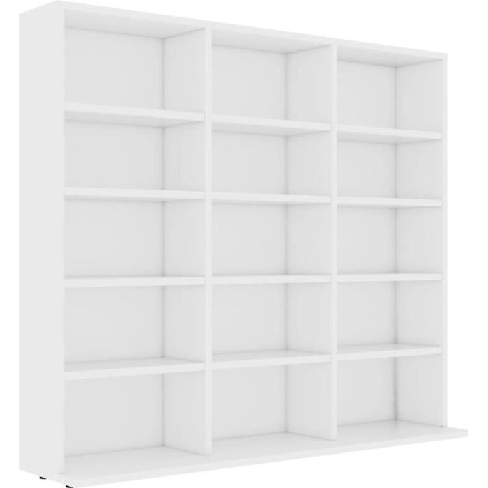 Armoire à CD - OMABETA - M08700 - Blanc - 102x23x895 cm - 15 compartiments