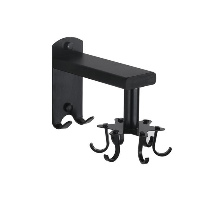 2 Porte-ceintures Rotatifs 360° – Cintre Gain De Place Avec 6 Crochets – Pour Ceintures, Cravates, écharpes… (Noir) - 5