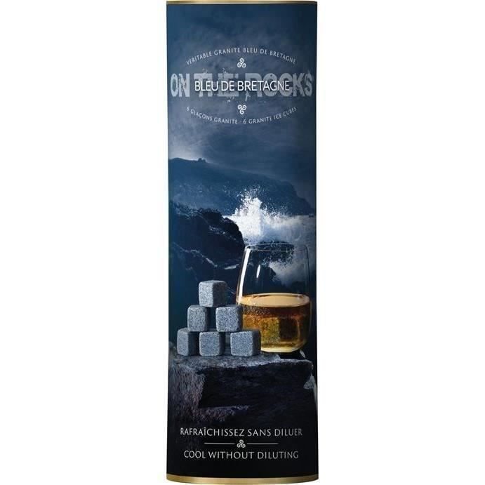 Coffret de Bretagne ON THE ROCKS 6 glaçons granit + pince hêtre