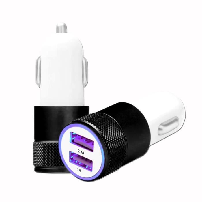 Chargeur Allume-Cigare USB Noir de voiture Double Ports Ultra