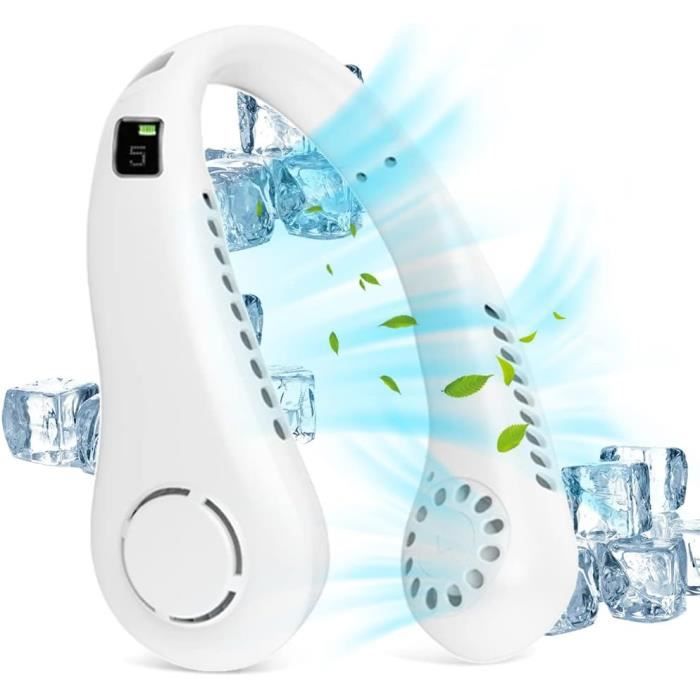 Ventilateur De Cou Portable Sans Pales - Batterie 2600 MAh, 3 Vitesses, Silencieux, Recharge USB - 5