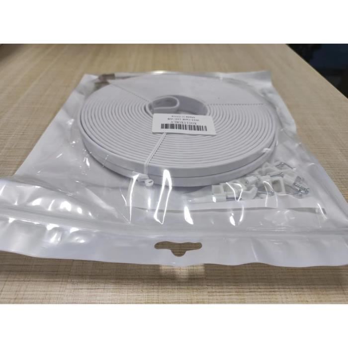 Câble Ethernet CAT8 1m - 40Gbps, 2000MHz - Double Blindage, Plat - Pour Gaming 4K, Routeur, PC (Blanc) - 2