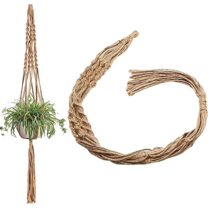 6 Pièces Suspension Plante Macramé, Macramé Plante Suspension, Support Pots Pour Fleur, Corde De