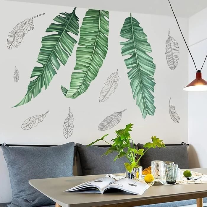 Tanlaby Stickers Muraux Grandes Feuilles Autocollants Muraux Feuilles ...