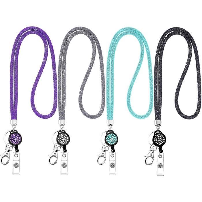 PATIKIL Badge Lanière avec Porte-clés Agrafe, 4 pcs Collier