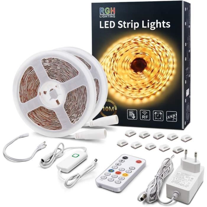 Bande LED COB 7m, 3000-6500K, IRC90+ - Bluetooth Et Télécommande, Blanc Chaud à Froid