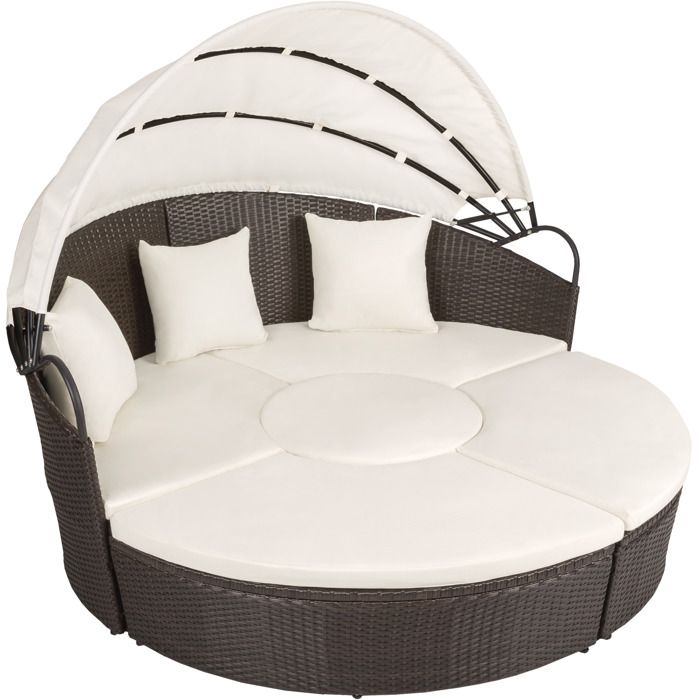Tectake Lit De Jardin Modulable En Salon En Aluminium Et Resine