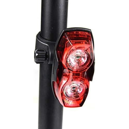 Feu Arrière Vélo GCSQF – 2 LED Rouges, 3 Modes, étanche, Pile AAA – Pour VTT, Vélo électrique, Enfant – Sécurité Nuit