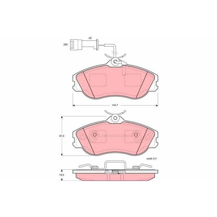 Jeu De Plaquettes De Frein TRW GDB1687 - Épaisseur 18 Mm, Avec Accessoires | Compatible Renault (réf. 7711130086, Etc.)