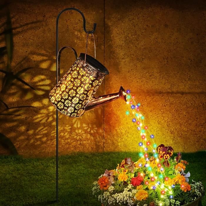 Guirlande Lumineuse Solaire En Forme D'arrosoir - 90 LED, Batterie 1200 MAh, étanche IP65 - Déco Jardin, Terrasse, Balcon - 5