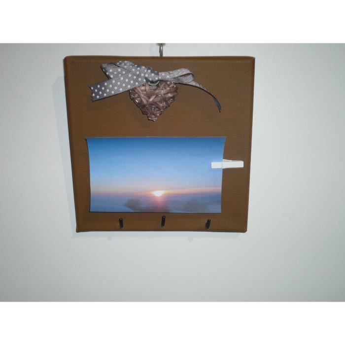 Cadre 1 Photo Coeur Accroche Cle Ou Bijoux Achat Vente Porte Photo Coton Metal Bois Cdiscount