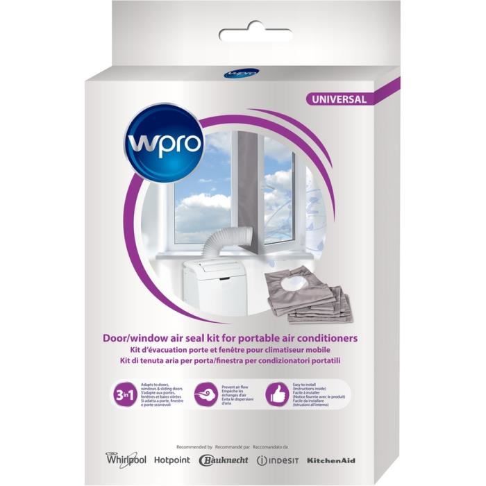 WPRO CAK002 - Kit d'évacuation universel 3 en 1 pour climatiseur mobile.