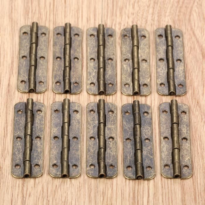 10 Charnières Métal Bronze Pour Meuble/placard – Longueur 2.4cm – Marque Uxcell