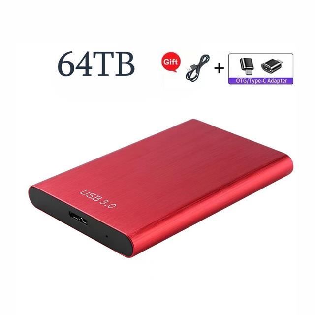 Disque dur externe,Red 64TB--Disque dur externe SSD USB 3.0 Portable, 1 to,  2 to, 4 to, stockage de masse, pour ordinateur de bureau - Cdiscount  Informatique