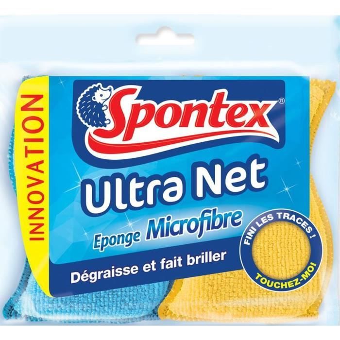 SPONTEX Eponge microfibre Ultra net x2 - Cdiscount Au quotidien