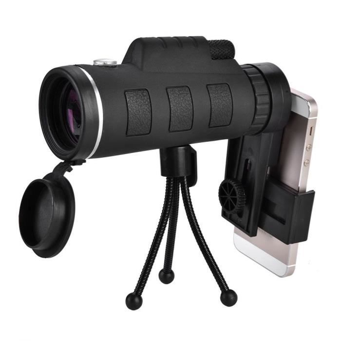 40Times Cellulaire Monoculaire Kit Télescope Pince Trépied Sac Accessoire-Téléphone portable monoculaire -Télescope Phone 10X- CY