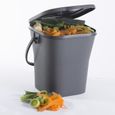 EDA - poubelle / seau à compost - 6 L - gris anthracite - avec couvercle-1