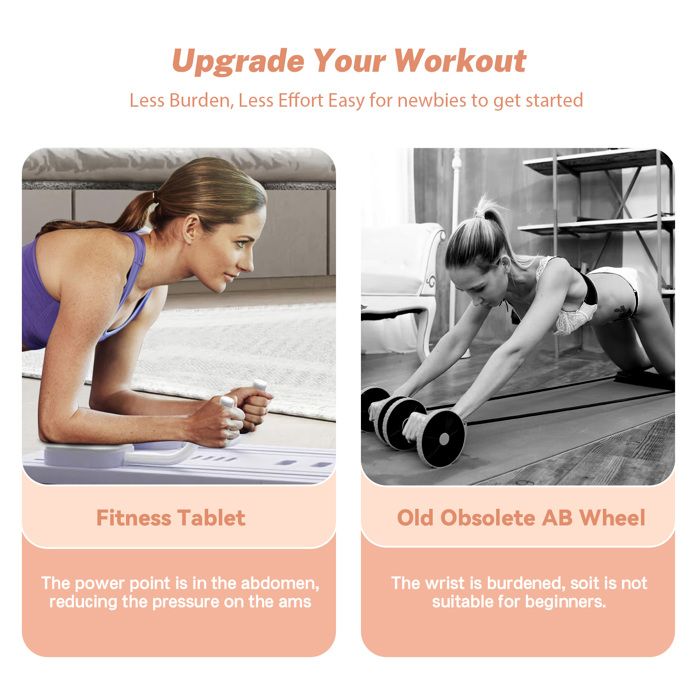 Appareil D'abdominaux Rebondissant – Planche De Pilates Avec Bande Résistance, Coussinets Genoux, Charge Max 180 Kg