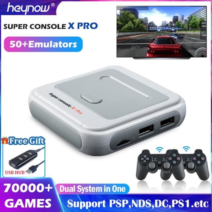 Super Console X Pro – Mini Console Rétro Avec 30000+ Jeux, 2 Manettes Sans Fil, 4K HDMI