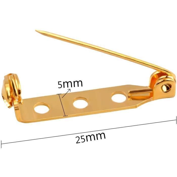 100 Épingles De Barre De Sécurité 15 Mm – Fermoir Dos D'Épingle – Ton Or – Pour Badges – Neuf Uxcell