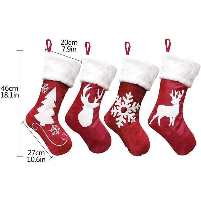 Chaussette De Noël – Fait Main, Coton, Décoration Festive