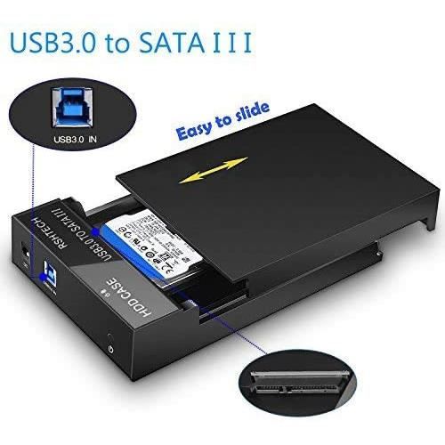 Boîtier de disque dur externe avec câble, boîtier mobile, prend en charge 6  To SATA SSD, boîtier de disque dur, USB 3.0, SATA2 3, 2.5 pouces -  AliExpress