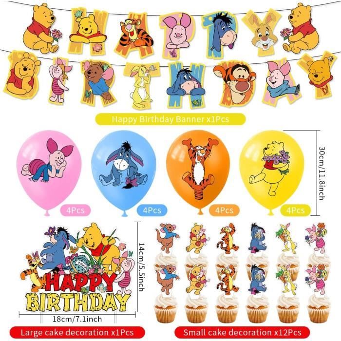 Décoration Gâteau Anniversaire Ours Brun - 37 Pièces | Style Boho | Pour Enfants Garçons/Filles